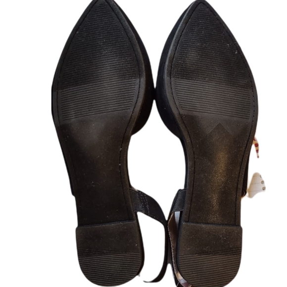 Torrid Black Faux Suede V Cut Slingback Flats Size 9W - Picture 8 of 10